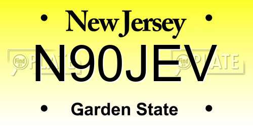 N90JEV New Jersey License Plate