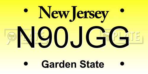 N90JGG New Jersey License Plate