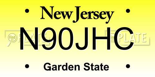 N90JHC New Jersey License Plate