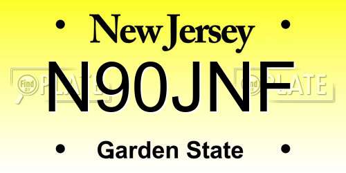 N90JNF New Jersey License Plate
