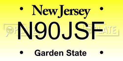 N90JSF New Jersey License Plate