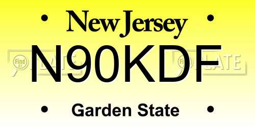 N90KDF New Jersey License Plate