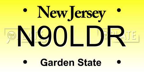 N90LDR New Jersey License Plate