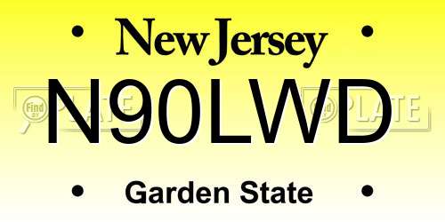 N90LWD New Jersey License Plate