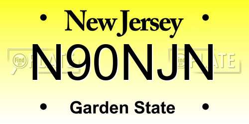 N90NJN New Jersey License Plate