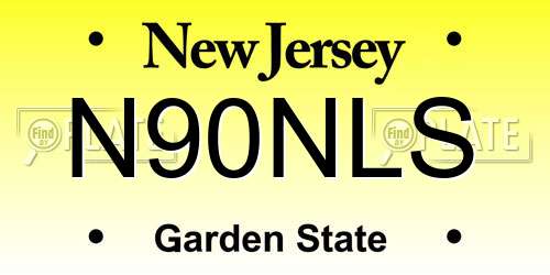 N90NLS New Jersey License Plate