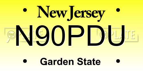 N90PDU New Jersey License Plate