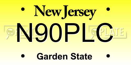 N90PLC New Jersey License Plate