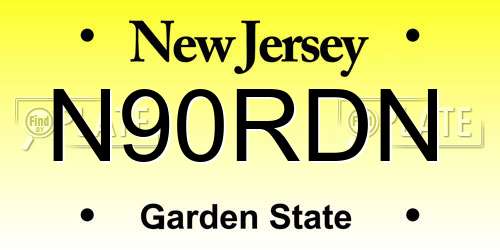 N90RDN New Jersey License Plate