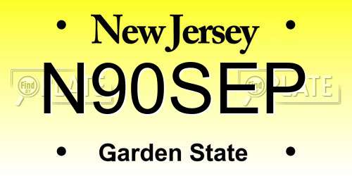 N90SEP New Jersey License Plate