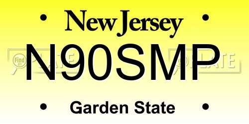 N90SMP New Jersey License Plate