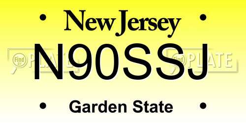 N90SSJ New Jersey License Plate