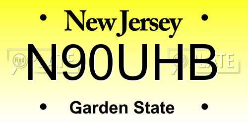 N90UHB New Jersey License Plate