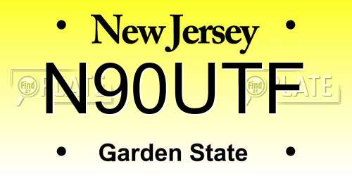 N90UTF New Jersey License Plate