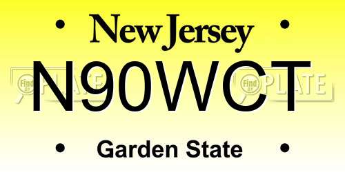 N90WCT New Jersey License Plate