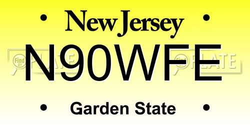 N90WFE New Jersey License Plate
