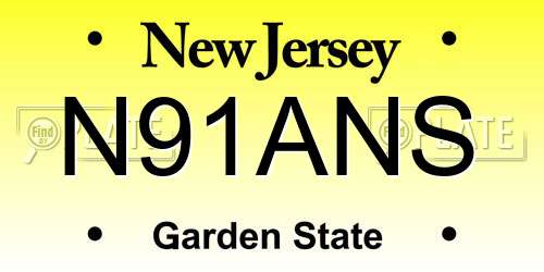 N91ANS New Jersey License Plate