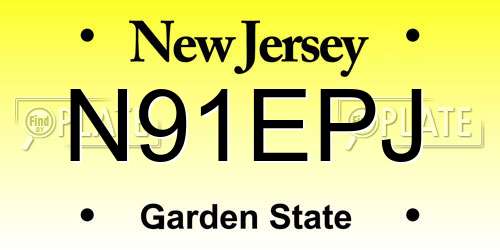 N91EPJ New Jersey License Plate