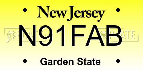 N91FAB New Jersey License Plate
