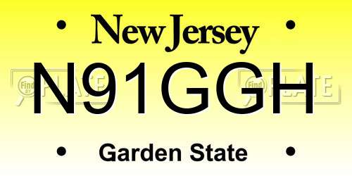 N91GGH New Jersey License Plate