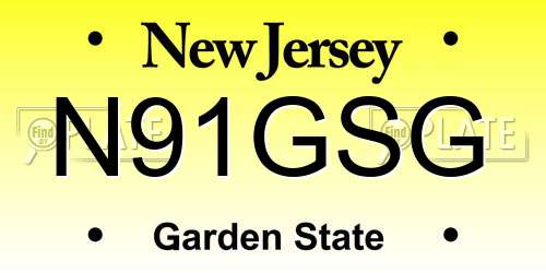 N91GSG New Jersey License Plate