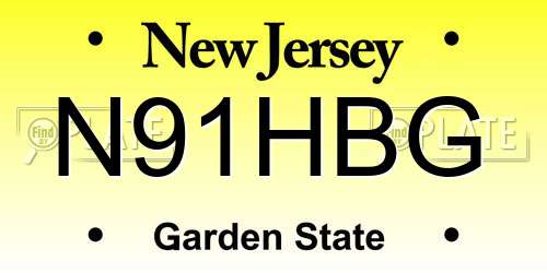 N91HBG New Jersey License Plate