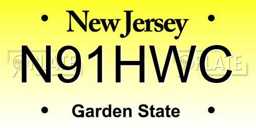 N91HWC New Jersey License Plate