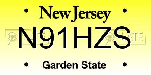 N91HZS New Jersey License Plate