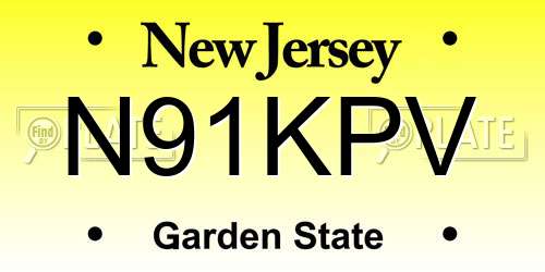 N91KPV New Jersey License Plate