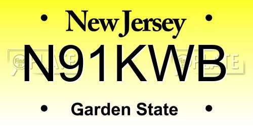 N91KWB New Jersey License Plate