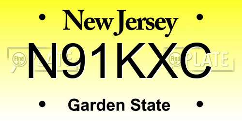 N91KXC New Jersey License Plate