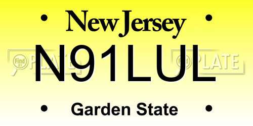 N91LUL New Jersey License Plate