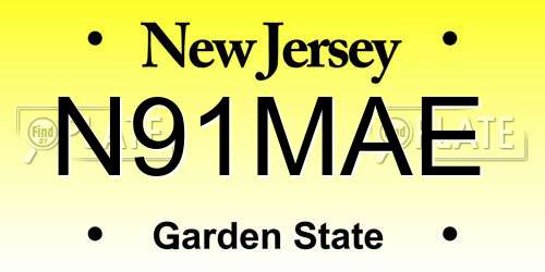 N91MAE New Jersey License Plate