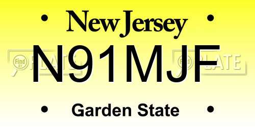 N91MJF New Jersey License Plate