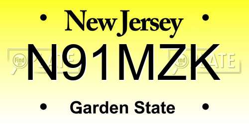 N91MZK New Jersey License Plate