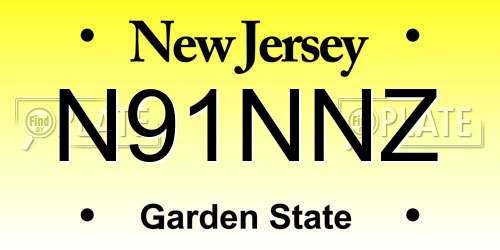N91NNZ New Jersey License Plate
