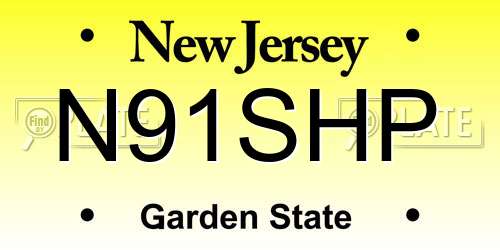 N91SHP New Jersey License Plate