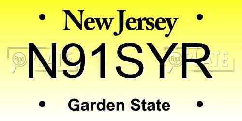 N91SYR New Jersey License Plate