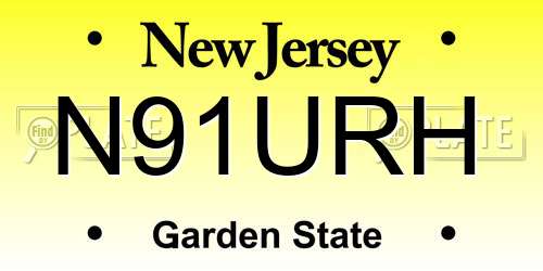 N91URH New Jersey License Plate