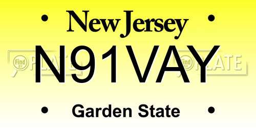 N91VAY New Jersey License Plate
