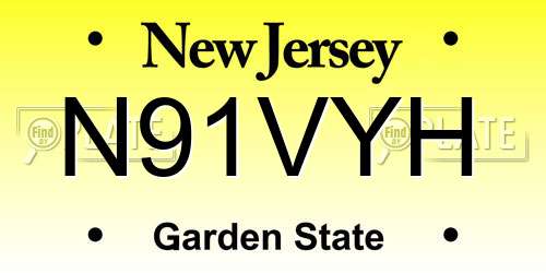 N91VYH New Jersey License Plate