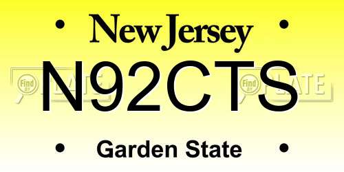 N92CTS New Jersey License Plate