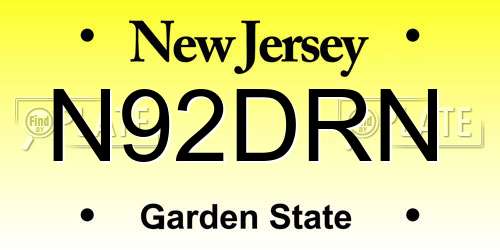 N92DRN New Jersey License Plate