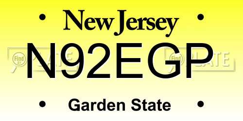 N92EGP New Jersey License Plate