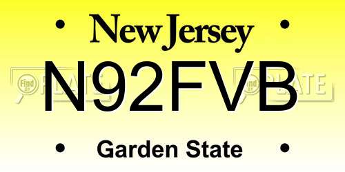 N92FVB New Jersey License Plate
