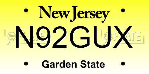 N92GUX New Jersey License Plate