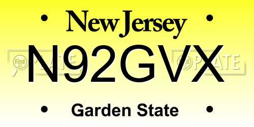 N92GVX New Jersey License Plate