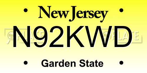 N92KWD New Jersey License Plate