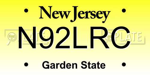 N92LRC New Jersey License Plate