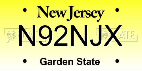 N92NJX New Jersey License Plate